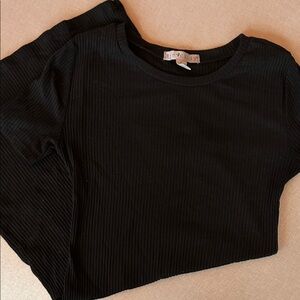 Eye Candy Short Sleeved Ribbed Little Black Dress